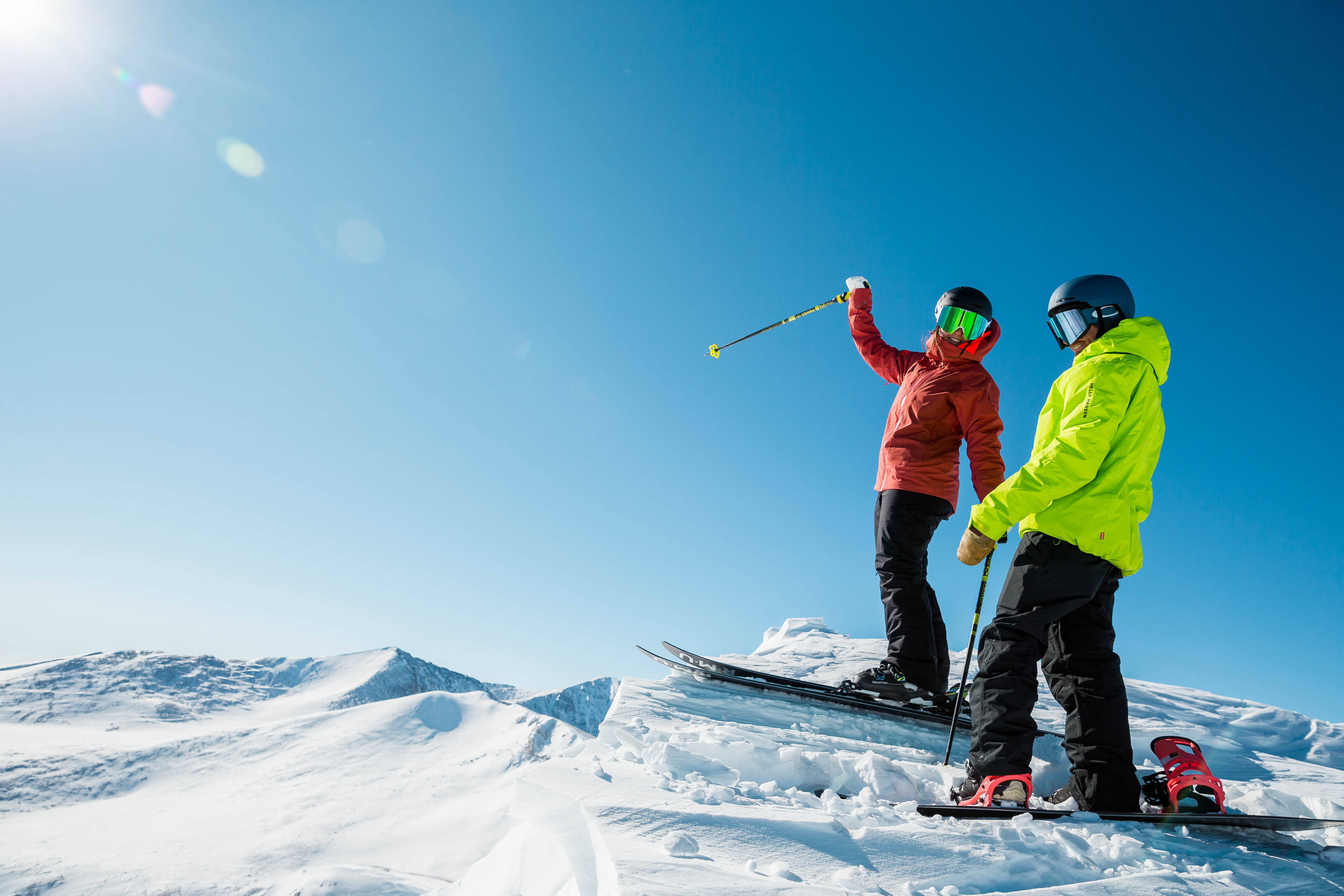 Friends cheer on top of Imperial Peak at Breckenridge